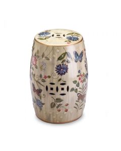 BUTTERFLY GARDEN CERAMIC STOOL